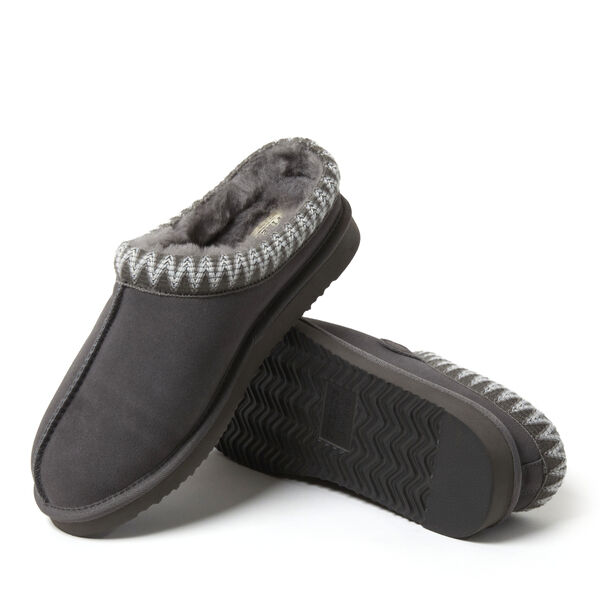 Dearfoams Men's Fireside By Dearfoams Grafton Genuine Shearling Clog With Taping