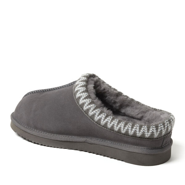 Dearfoams Men's Fireside By Dearfoams Grafton Genuine Shearling Clog With Taping