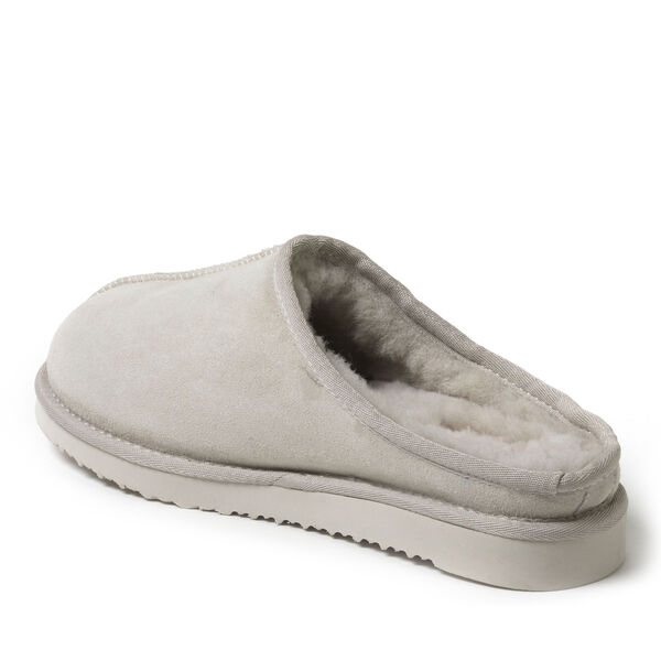 Dearfoams Men's Fireside By Dearfoams Grafton Genuine Shearling Clog Slipper With Woven Accent