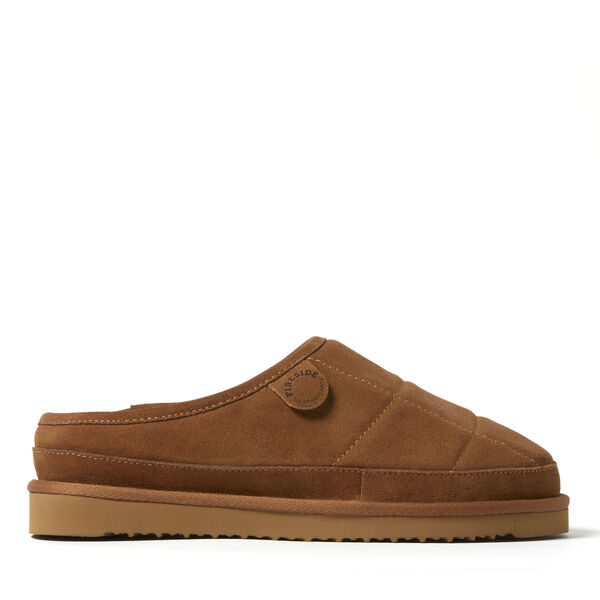 Dearfoams Men's Fireside By Dearfoams Grafton Quilted Genuine Shearling Clog