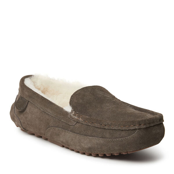 dearfoams Men's Fireside by Dearfoams Melbourne Genuine Shearling Moccasin Slipper