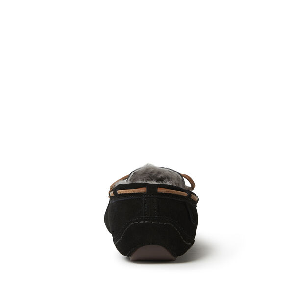 Dearfoams Men's Fireside By Dearfoams Victor Genuine Shearling Moccasin Slipper With Tie