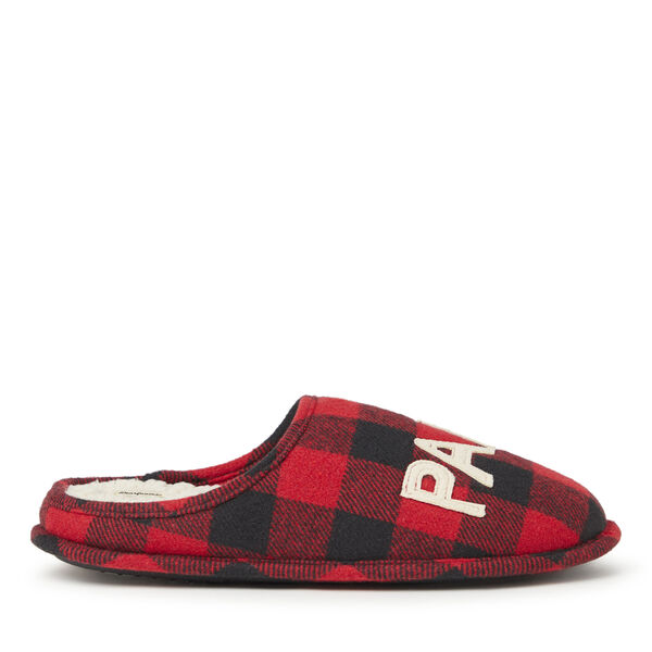 Dearfoams Men's Papa Bear Buffalo Check Clog Slipper