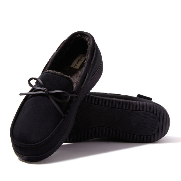 Dearfoams Men's Pierce Microsuede Moccasin With Tie