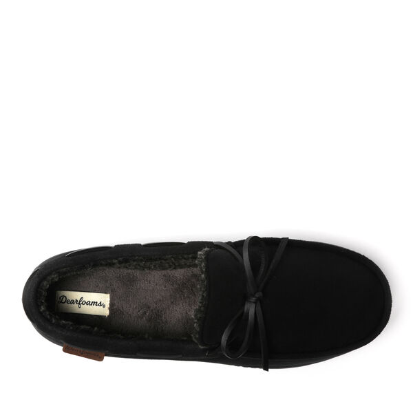 Dearfoams Men's Pierce Microsuede Moccasin With Tie