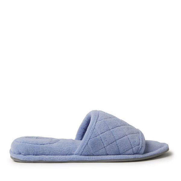 Dearfoams Women's Beatrice Microfiber Terry Slide With Quilted Vamp