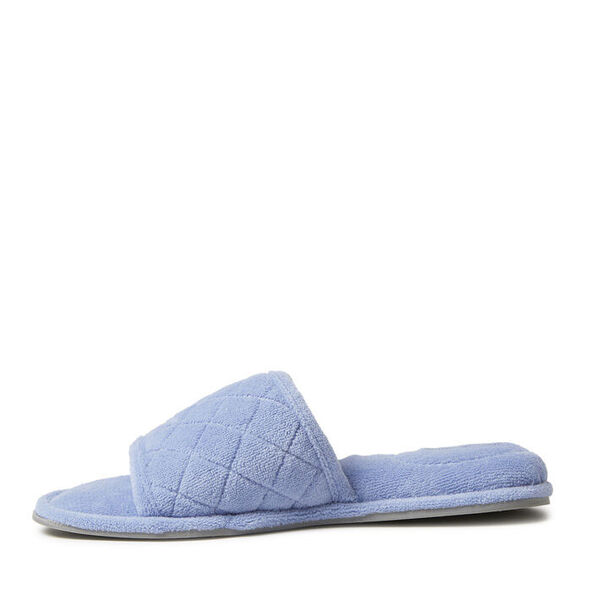 Dearfoams Women's Beatrice Microfiber Terry Slide With Quilted Vamp