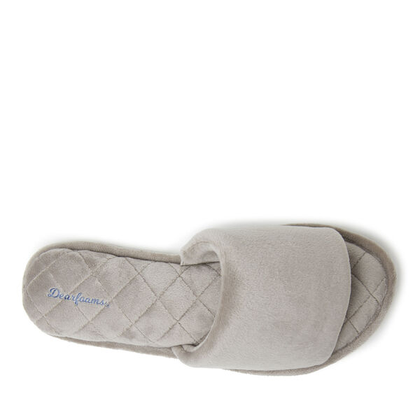 Dearfoams Women's Beatrice Microfiber Velour Side Gore Slide