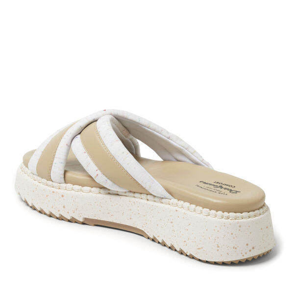 Dearfoams Women's Daisy Cross Strap Platform Sandal