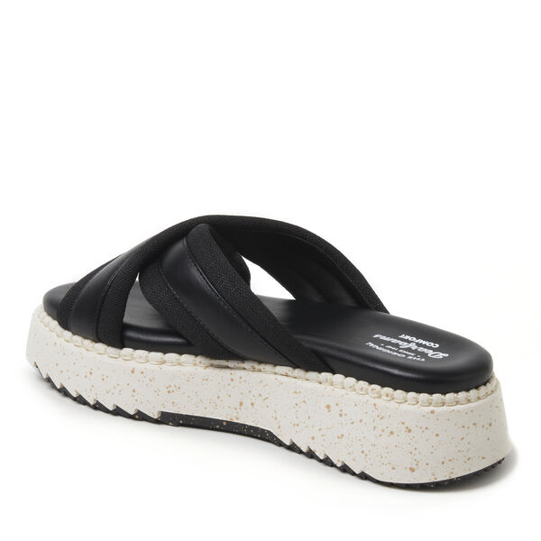 Dearfoams Women's Daisy Cross Strap Platform Sandal