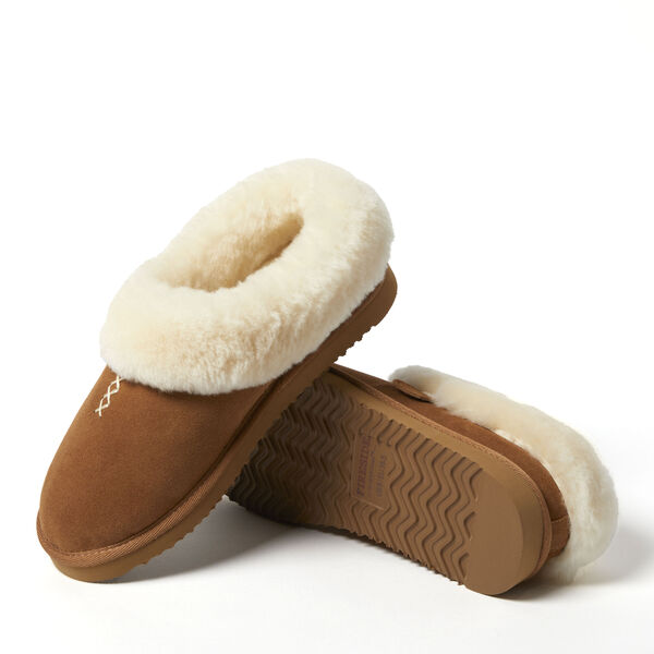 Dearfoams Women's Fireside By Dearfoams Adelaide Genuine Shearling Clog Slipper