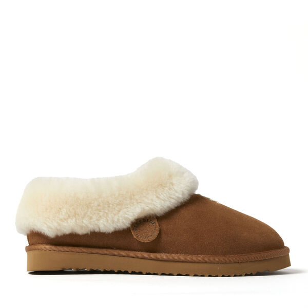 Dearfoams Women's Fireside By Dearfoams Adelaide Genuine Shearling Clog Slipper