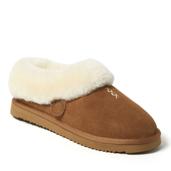 dearfoams Women's Fireside by Dearfoams Adelaide Genuine Shearling Clog Slipper
