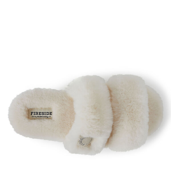 Dearfoams Women's Fireside By Dearfoams Benalla Shearling Double Band Slide