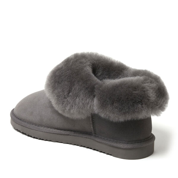 Dearfoams Women's Fireside By Dearfoams Perth Genuine Shearling Foldover Boot Slipper