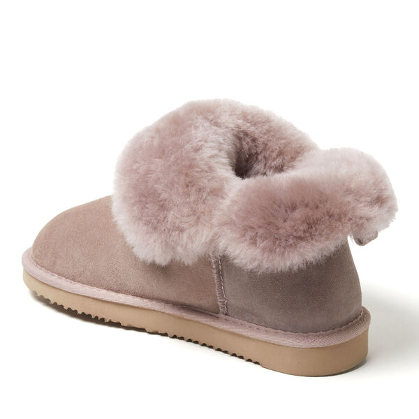 Dearfoams Women's Fireside By Dearfoams Perth Genuine Shearling Foldover Boot Slipper