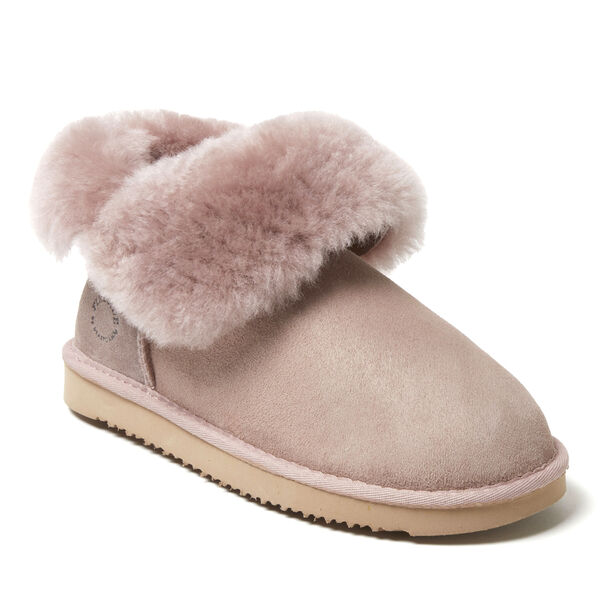 dearfoams Women's Fireside by Dearfoams Perth Genuine Shearling Foldover Boot Slipper