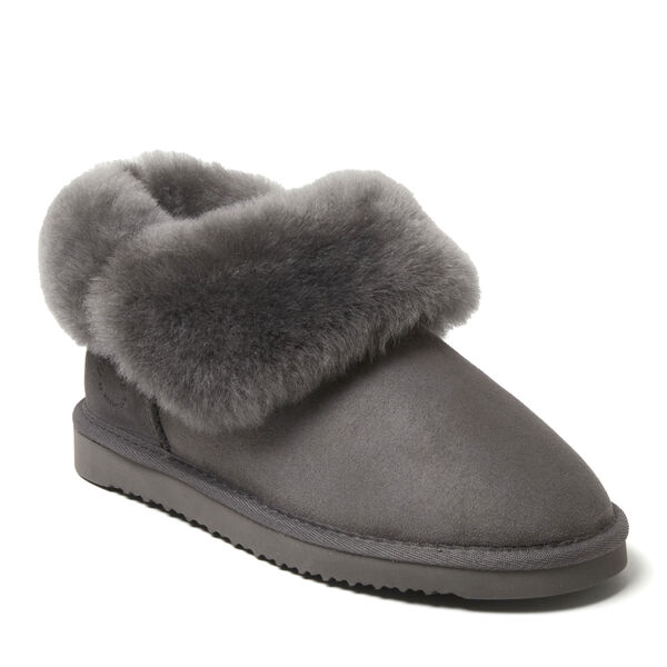 dearfoams Women's Fireside by Dearfoams Perth Genuine Shearling Foldover Boot Slipper