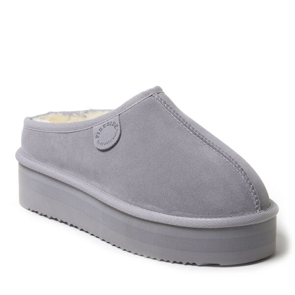 dearfoams Women's Fireside by Dearfoams Queenstown Platform Genuine Shearling Clog