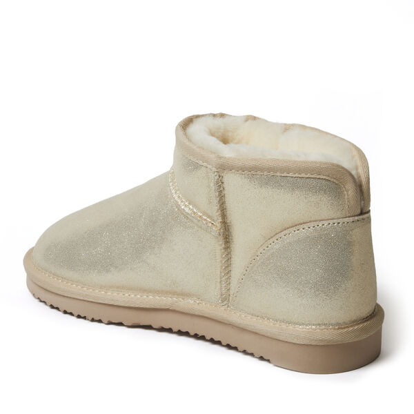 Dearfoams Women's Fireside By Dearfoams Riverland Genuine Shearling Micro Bootie