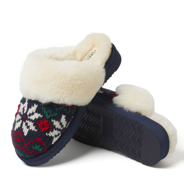 Dearfoams Women's Fireside By Dearfoams Sydney Holiday Fairisle Scuff