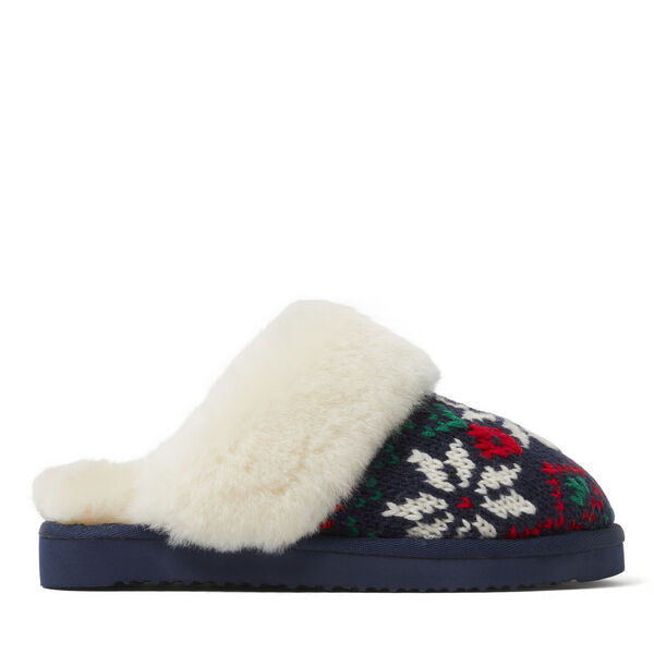 Dearfoams Women's Fireside By Dearfoams Sydney Holiday Fairisle Scuff