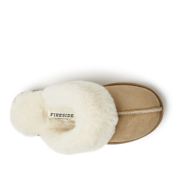 Dearfoams Women's Fireside By Dearfoams Sydney Water Resistant Genuine Shearling Scuff Slipper
