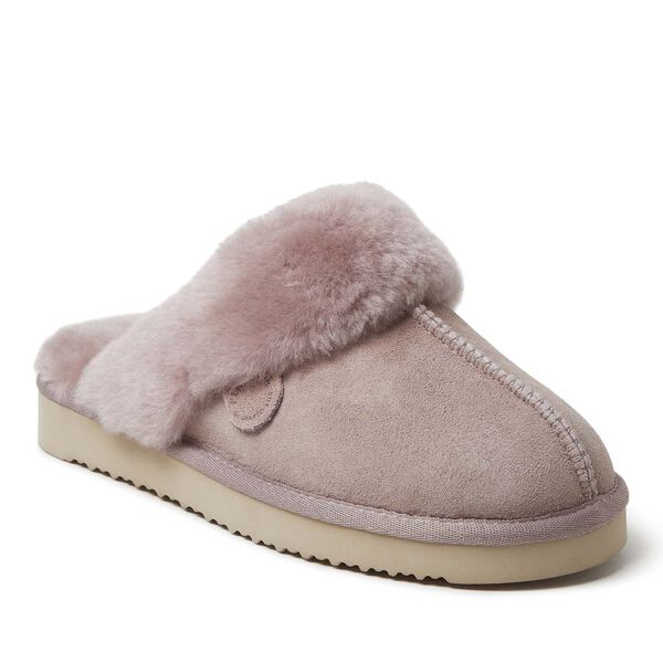 dearfoams Women's Fireside by Dearfoams Sydney Water Resistant Genuine Shearling Scuff Slipper