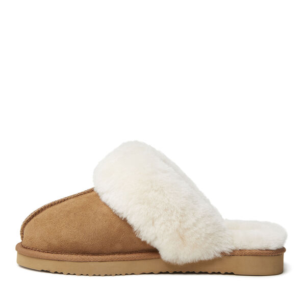 Dearfoams Women's Fireside By Dearfoams Sydney Water Resistant Genuine Shearling Scuff Slipper
