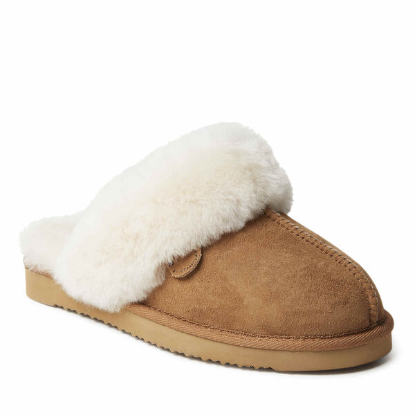 dearfoams Women's Fireside by Dearfoams Sydney Water Resistant Genuine Shearling Scuff Slipper