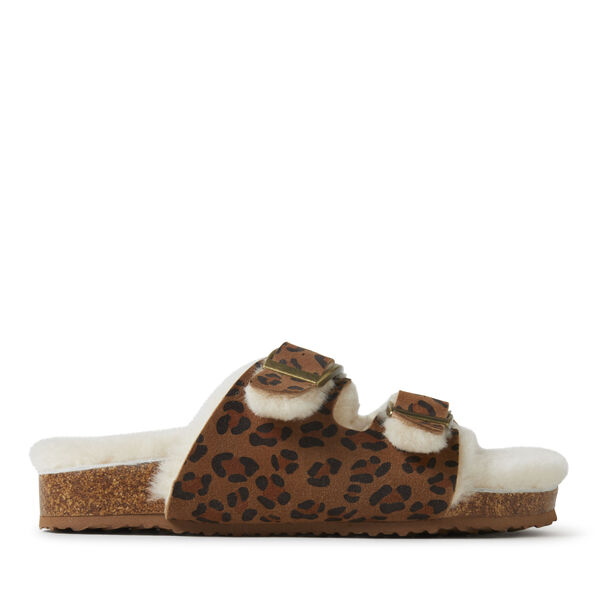 Dearfoams Women's Fireside By Dearfoams Tamworth Cork Molded Footbed Double Band Slide