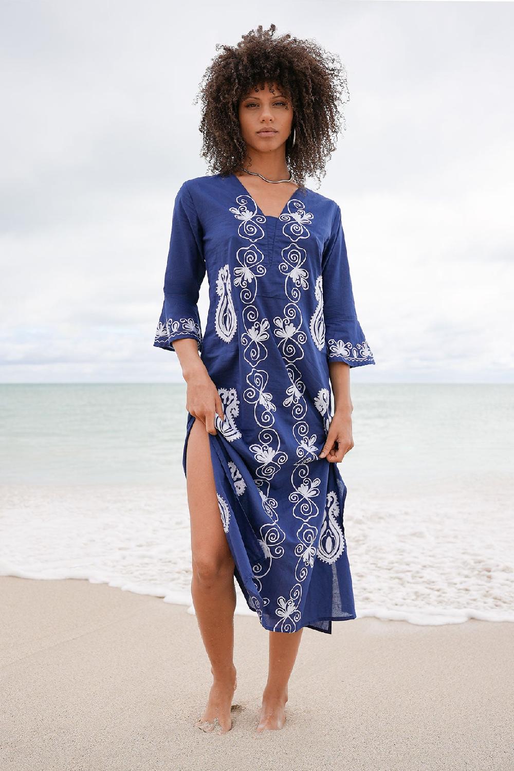 debbie katz Agustina Tunic Navy White