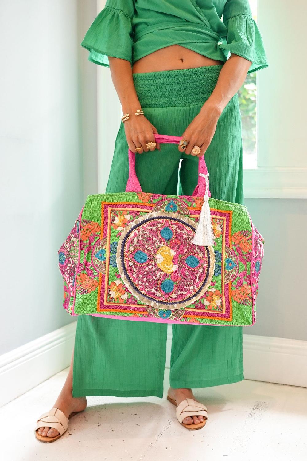 Debbie Katz Boho Bag Lurex Green