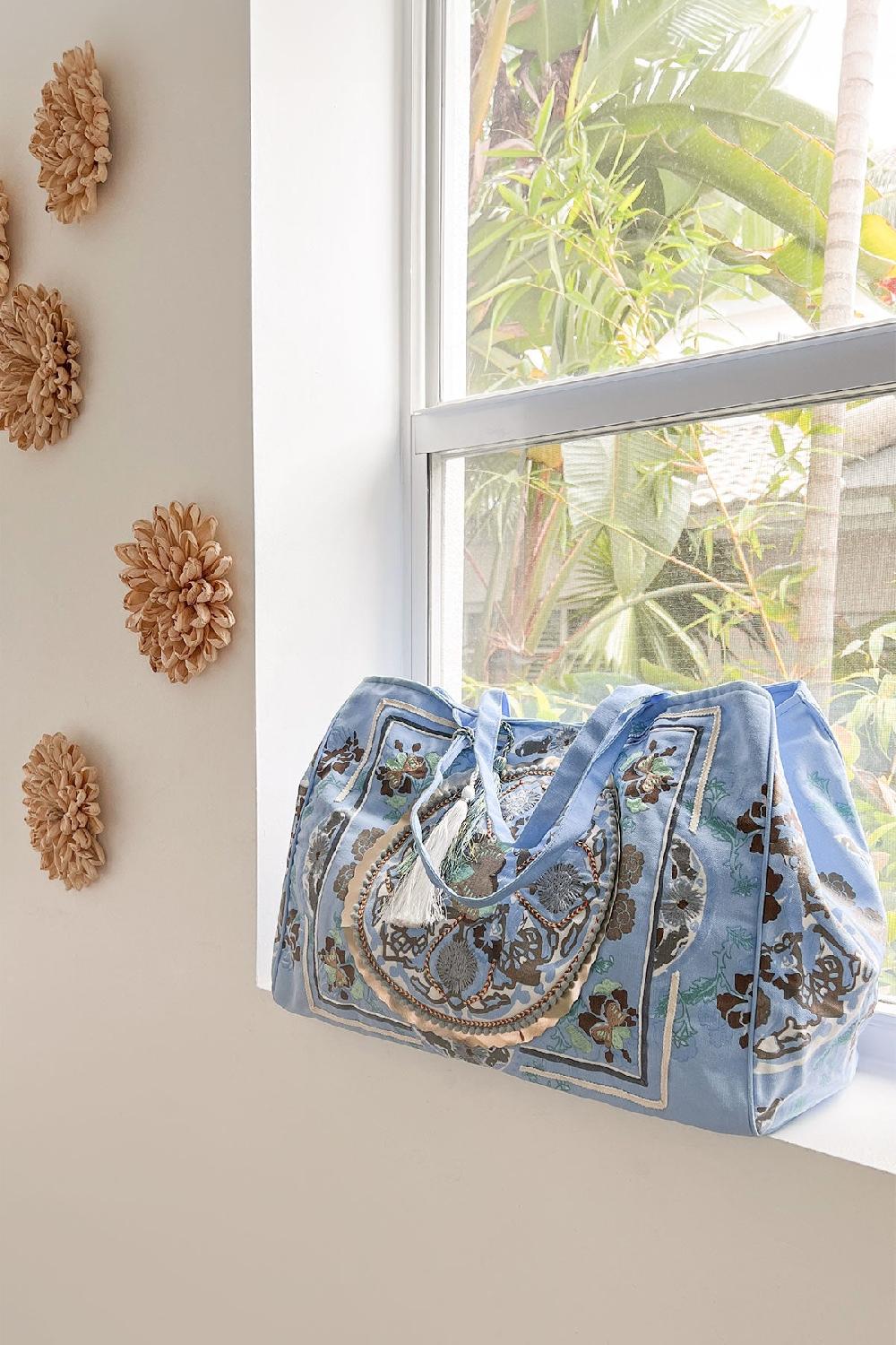 debbie katz Boho Beach Bag Azur