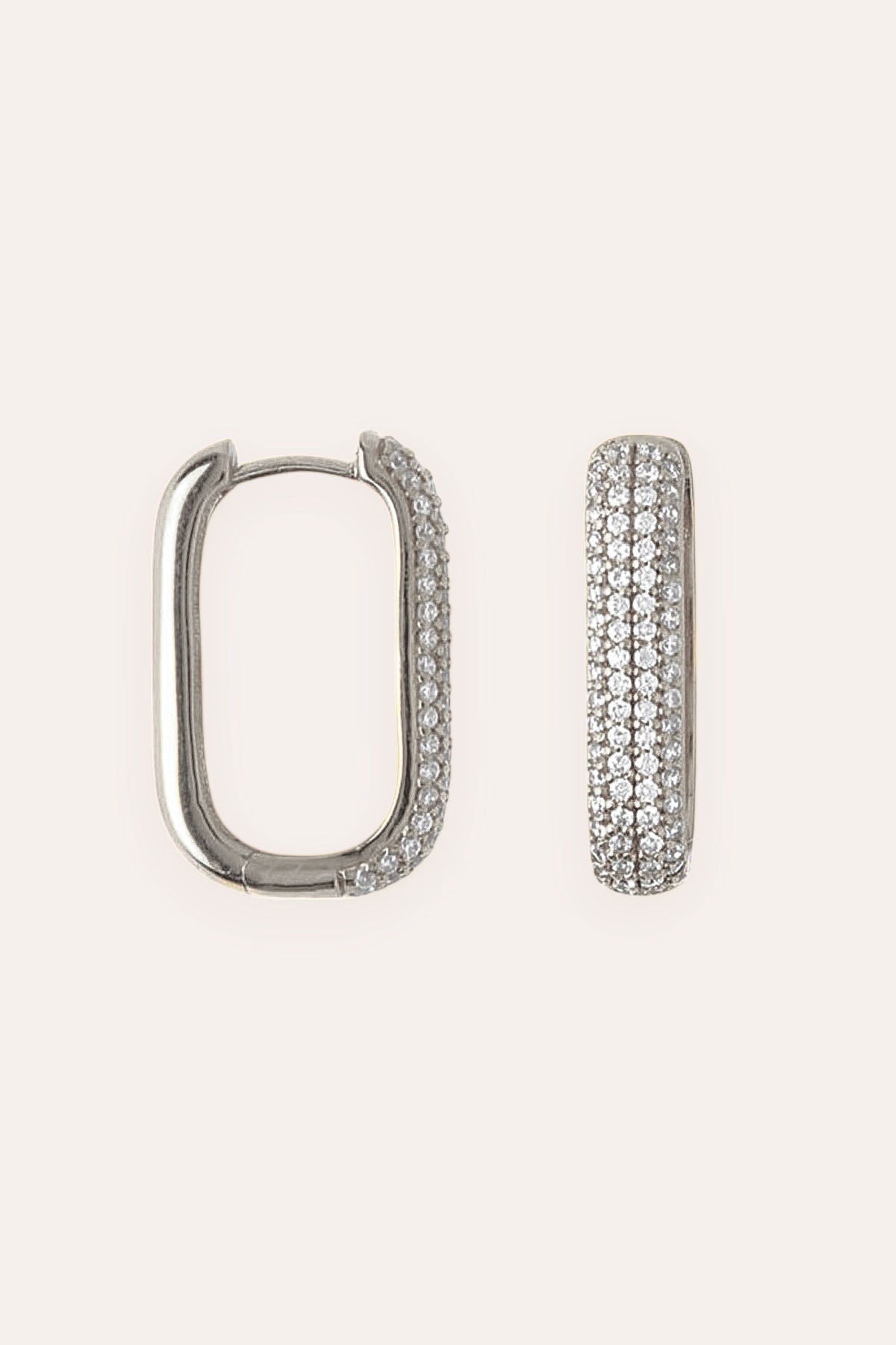 debbie katz Carre Hoop Bling Earrin(Silver)
