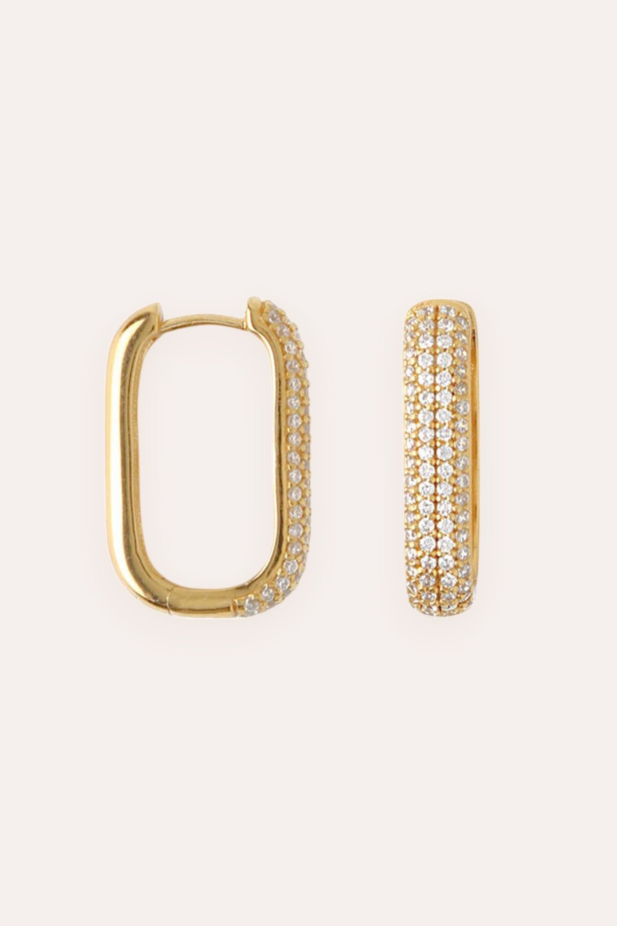 Debbie Katz Carre Hoop Bling Earring (Gold)