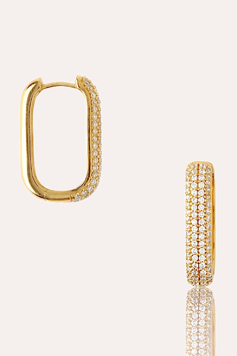 debbie katz Carre Hoop Bling Earring (Gold)
