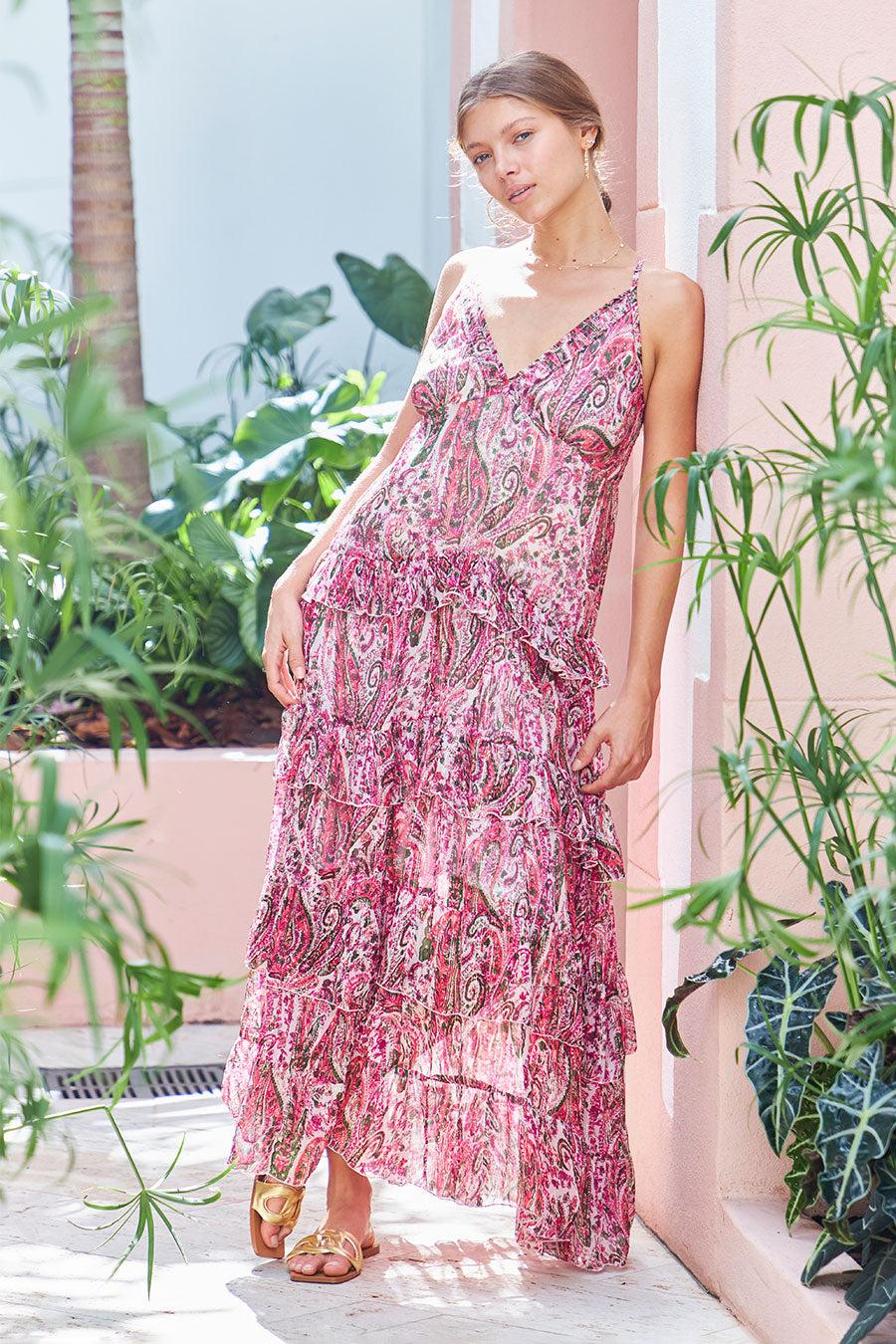 debbie katz Christy Chiffon Dress Pink