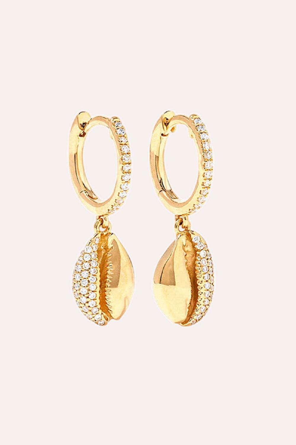 debbie katz Cowrie Hoops (Gold)