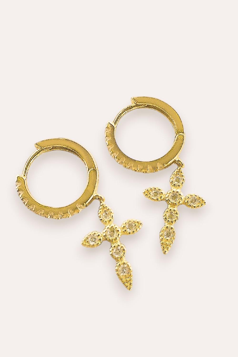 Debbie Katz Cross Earring (Gold)