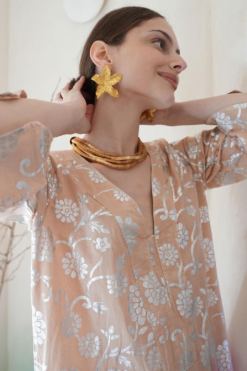 Debbie Katz Delfi Maxi Tunic Peach/Fuchsia