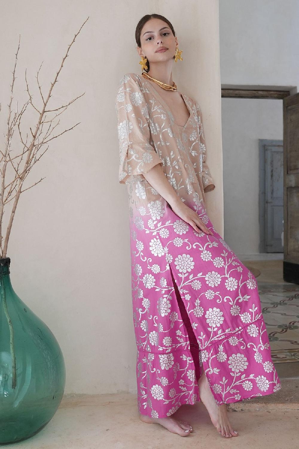 Debbie Katz Delfi Maxi Tunic Peach/Fuchsia