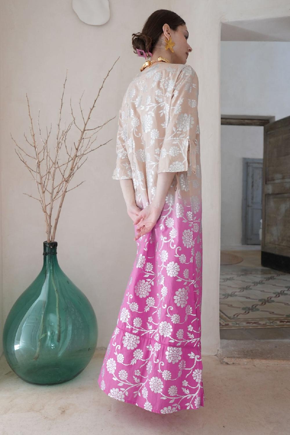 Debbie Katz Delfi Maxi Tunic Peach/Fuchsia