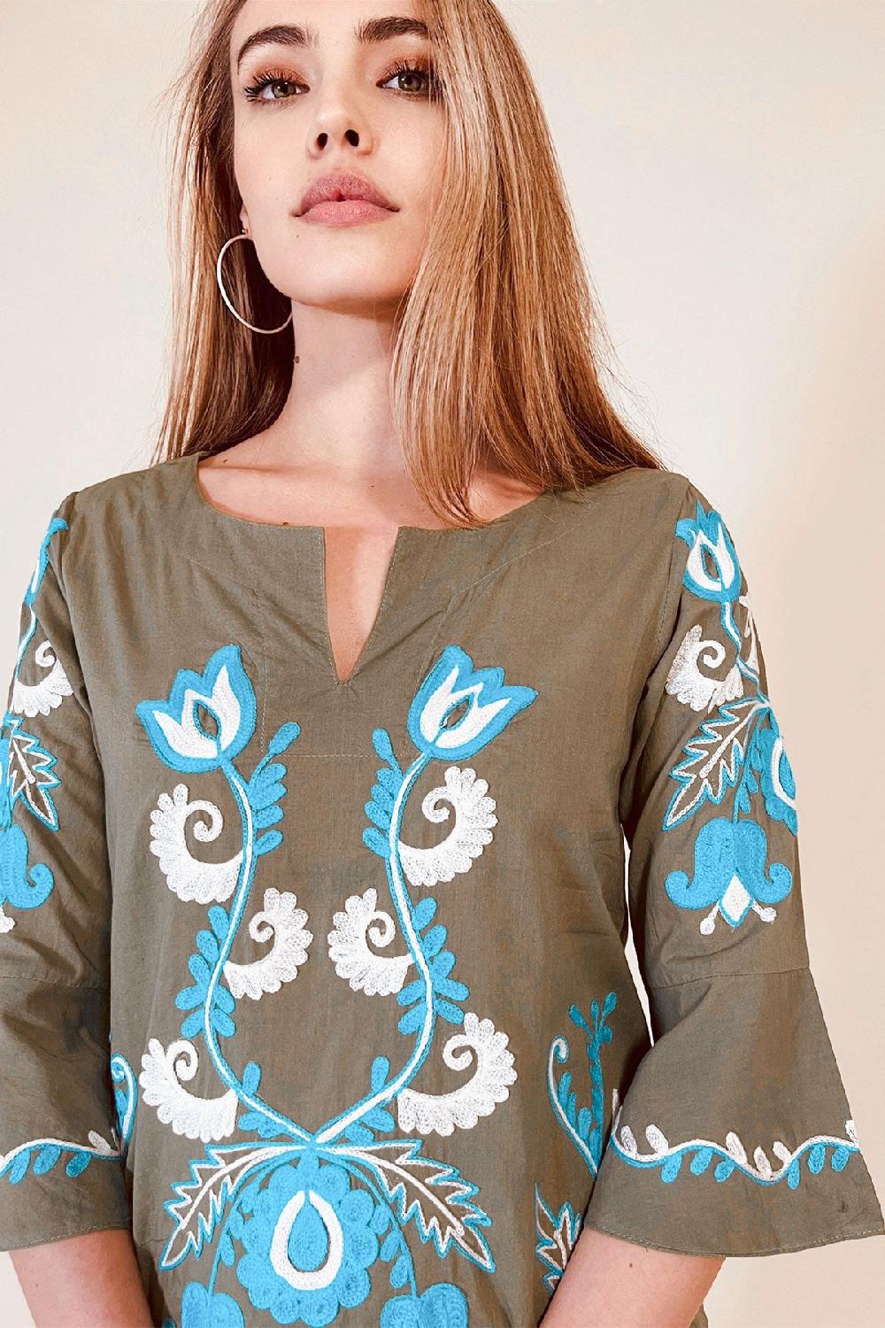 Debbie Katz Delilah Maxi Tunic Khaki