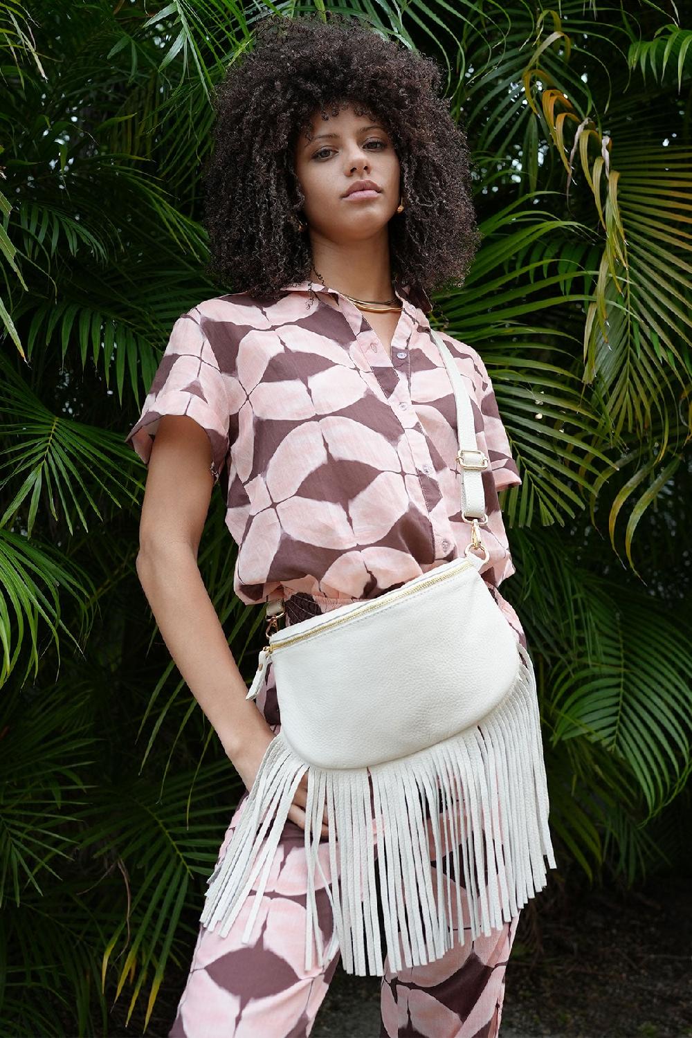 Debbie Katz Dolly Fringe Bag Cream