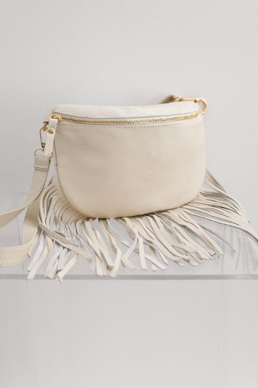 debbie katz Dolly Fringe Bag Cream
