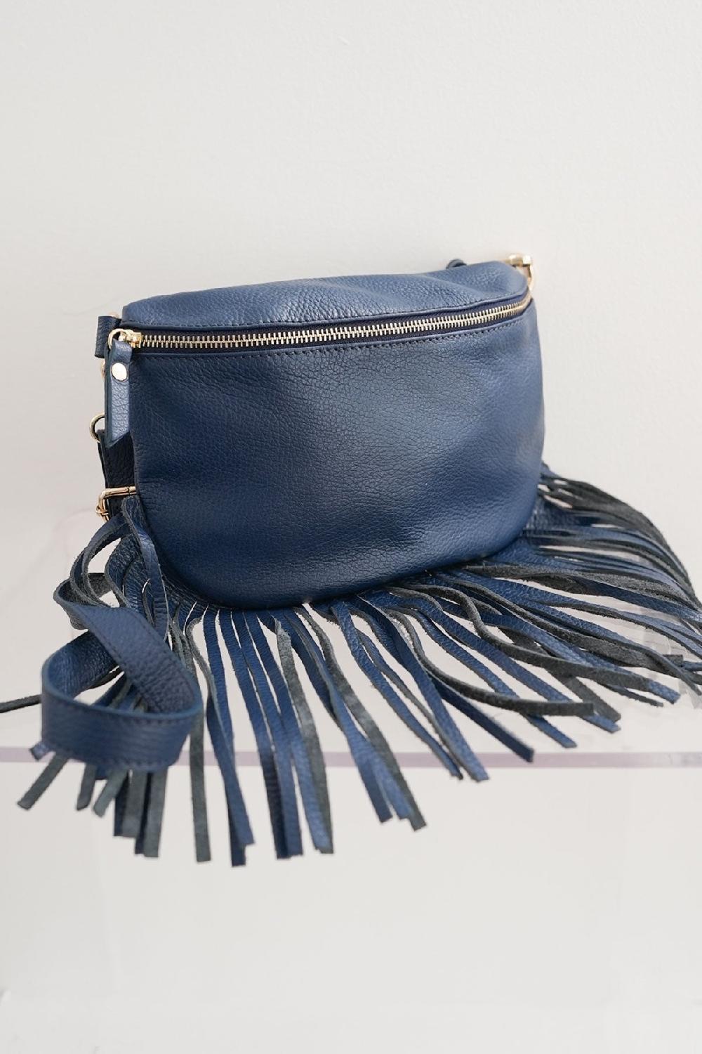 debbie katz Dolly Fringe Bag Navy