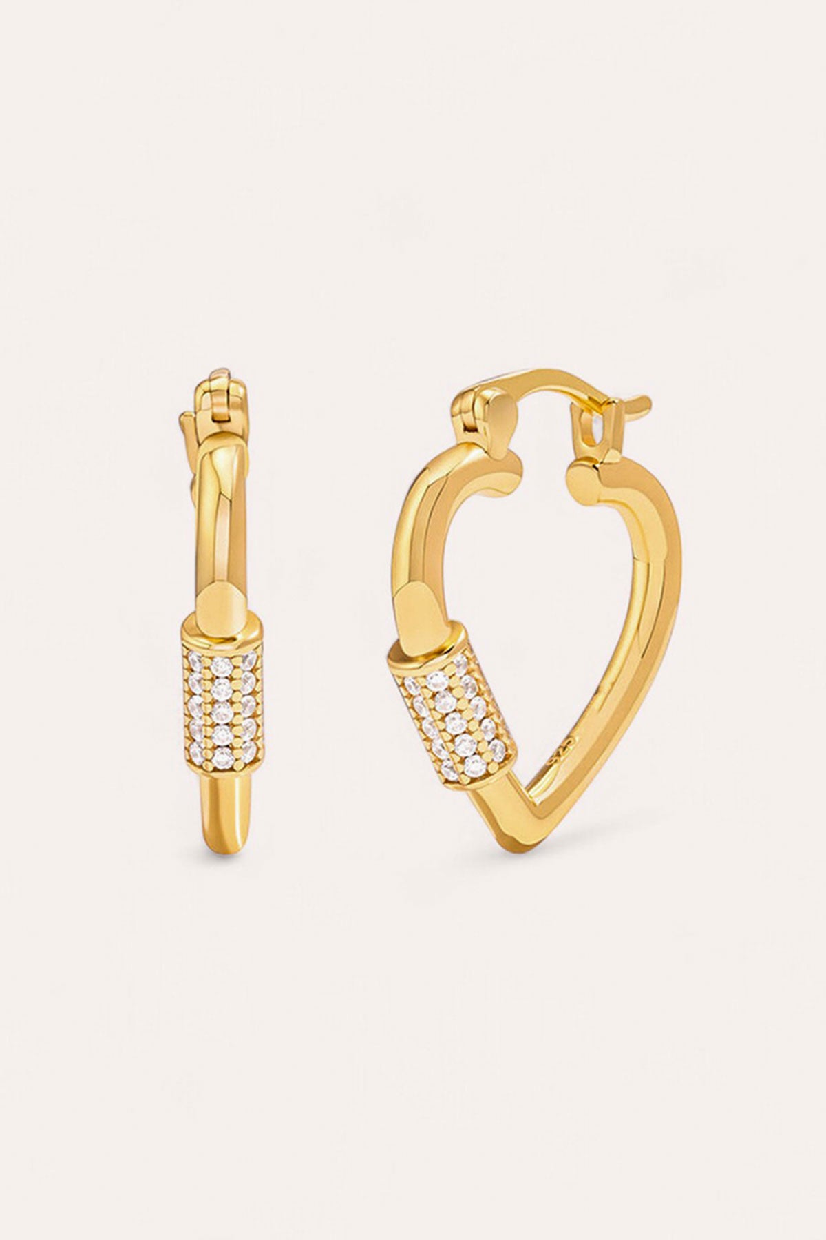 debbie katz Heart Lock Earrings