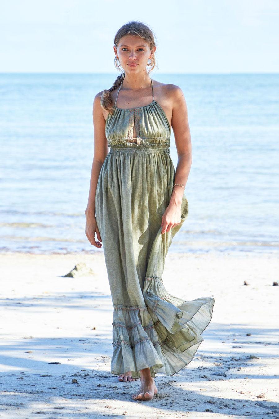 Debbie Katz Helen Maxi Dress Khaki
