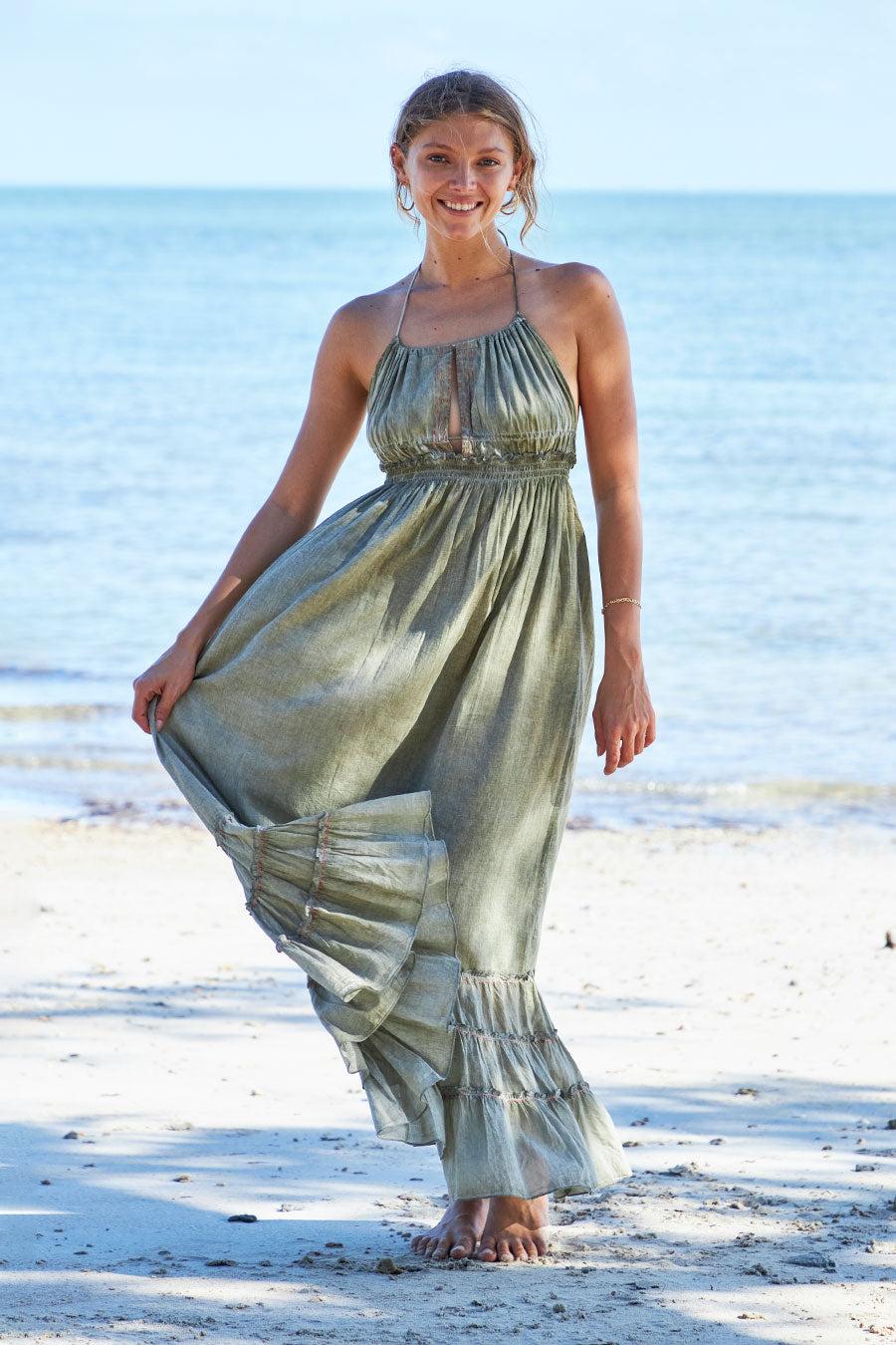 debbie katz Helen Maxi Dress Khaki